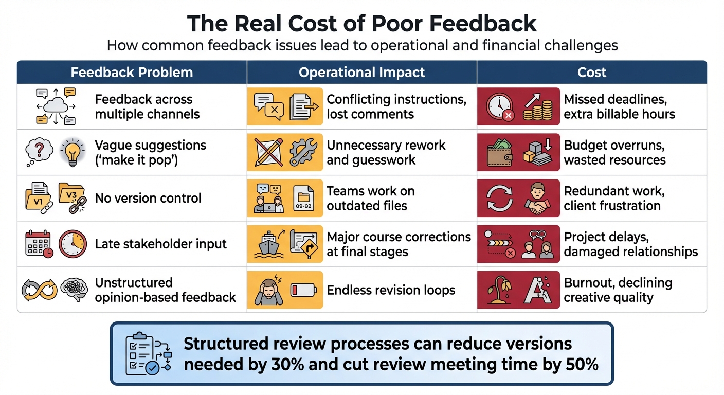 How Feedback Problems Impact Design Projects: Costs and Operational Consequences